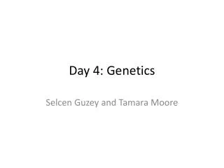 Day 4: Genetics