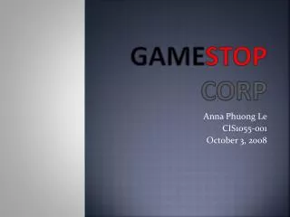GAME STOP CORP