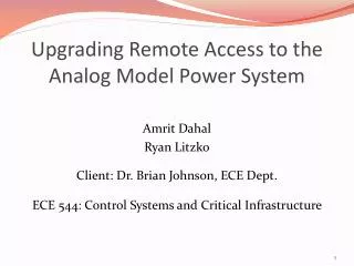 Upgrading Remote Access to the Analog Model Power System