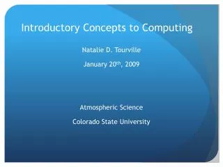 Introductory Concepts to Computing