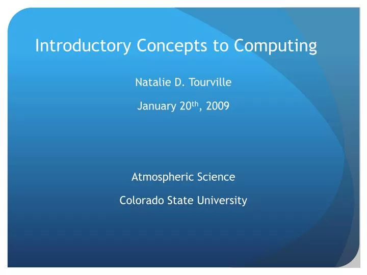 introductory concepts to computing