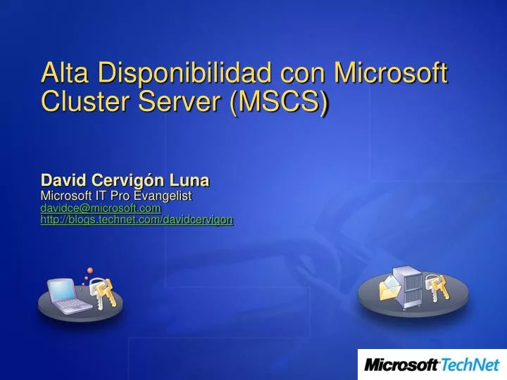 alta disponibilidad con microsoft cluster server mscs