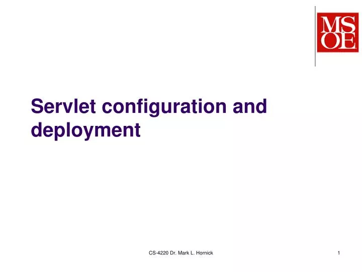 servlet configuration and deployment