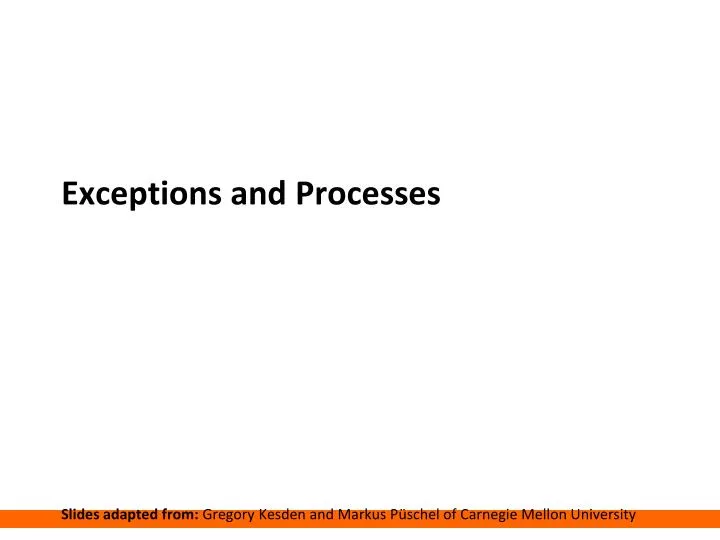 exceptions and processes