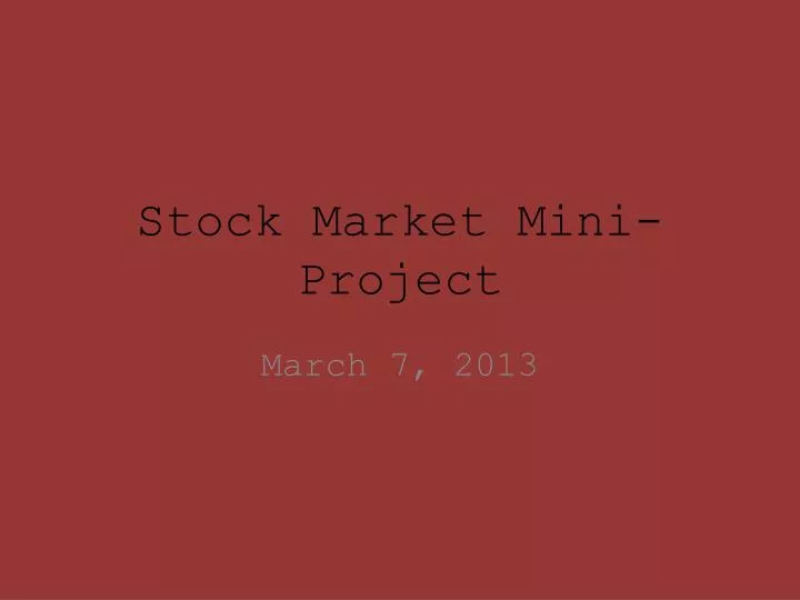stock market mini project