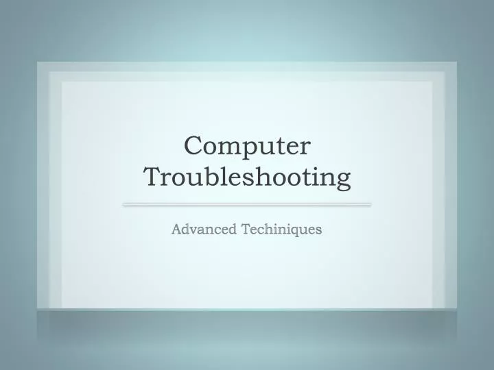 computer troubleshooting