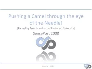 Pushing a Camel through the eye of the Needle!