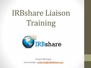 IRBshare Liaison Training