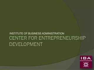 Center for entrepreneurship development