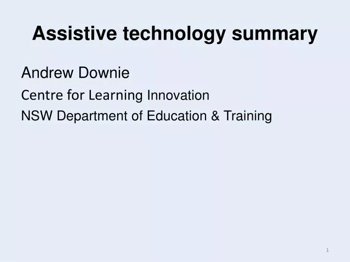 assistive technology summary
