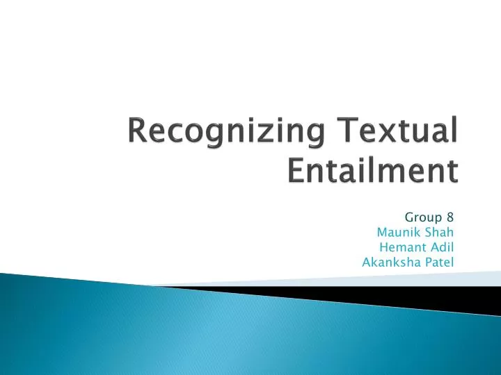 recognizing textual entailment