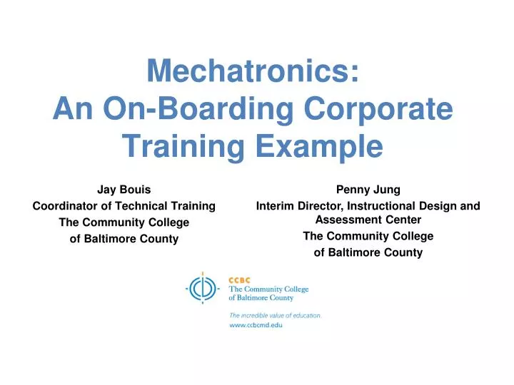 mechatronics an on boarding corporate training example