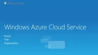 Windows Azure Cloud Service