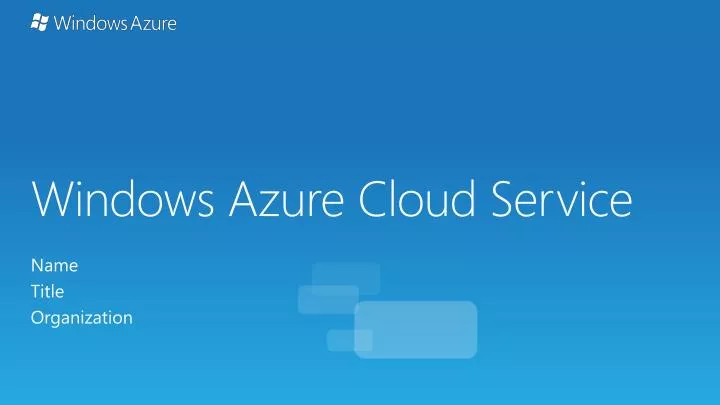 windows azure cloud service