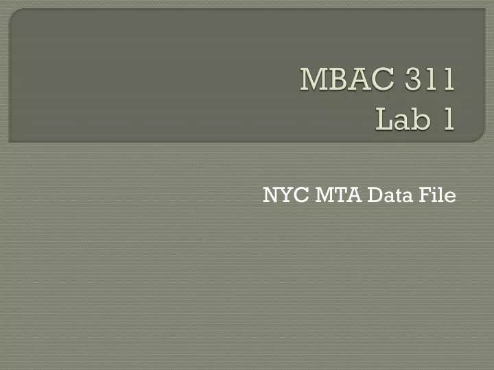 mbac 311 lab 1