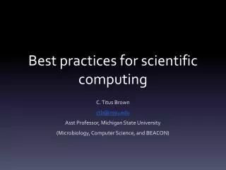 Best practices for scientific computing