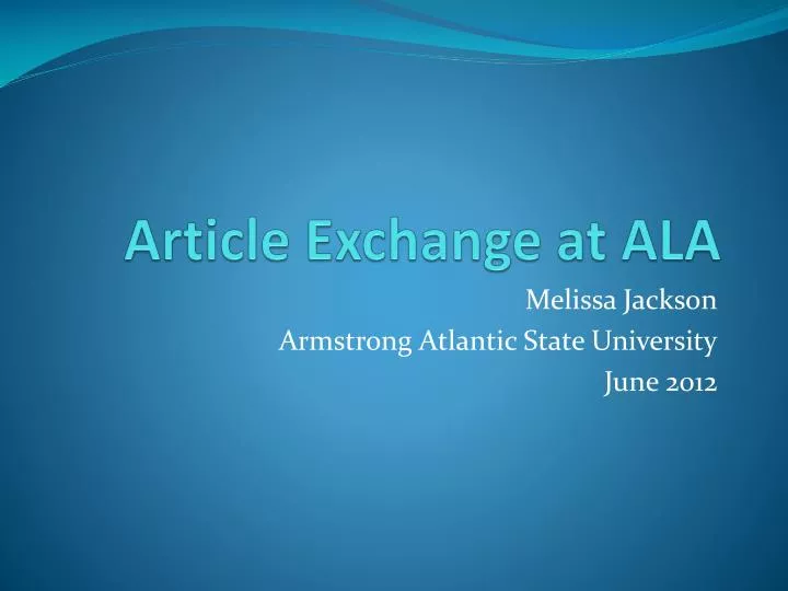 article exchange at ala