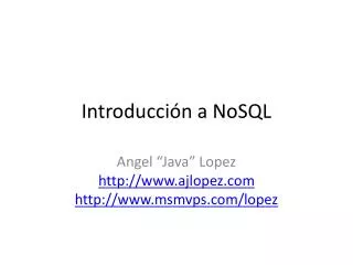 introducci n a nosql