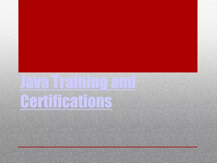 java training and certifications