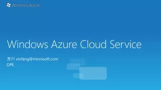 windows azure cloud service