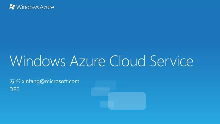 windows azure cloud service