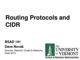 Routing Protocols and CIDR