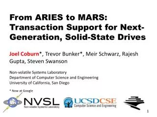 From ARIES to MARS: Transaction Support for Next-Generation, Solid-State Drives