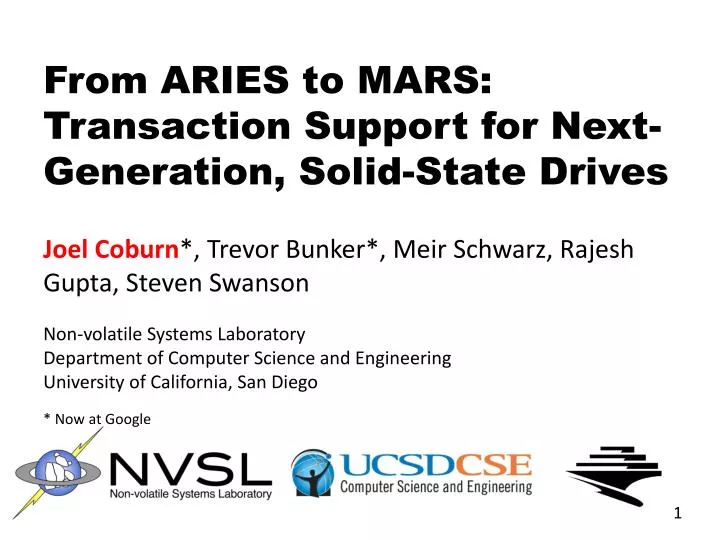 from aries to mars transaction support for next generation solid state drives