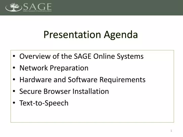 presentation agenda