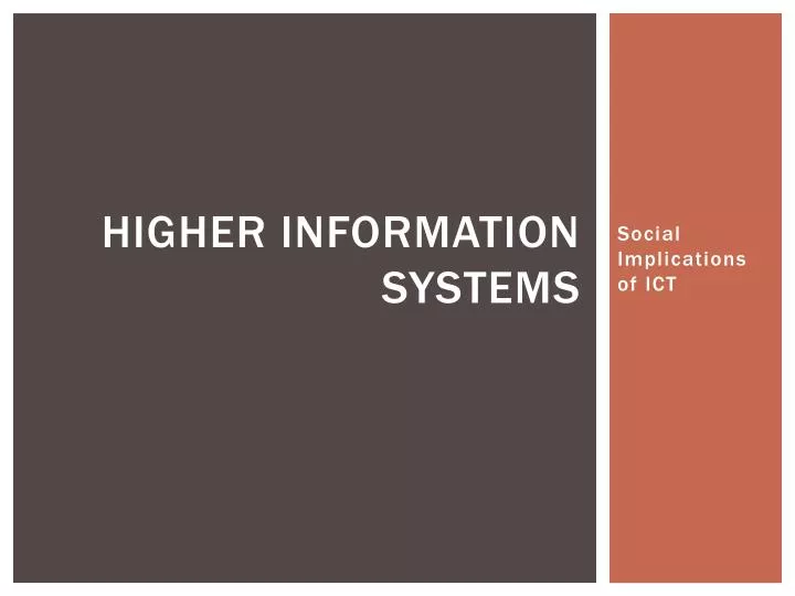 higher information systems