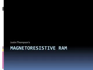 Magnetoresistive RAM