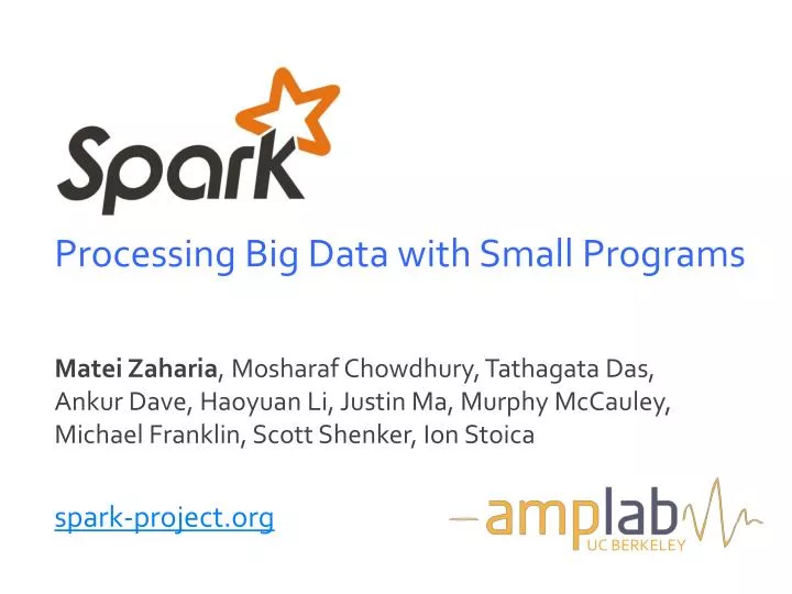 processing big data with small programs