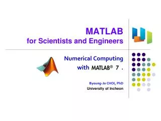 MATLAB for Scientists and Engineers