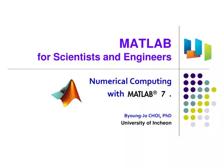 matlab for scientists and engineers