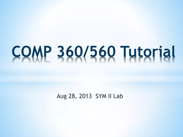 comp 360 560 tutorial