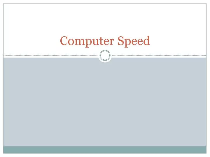computer speed