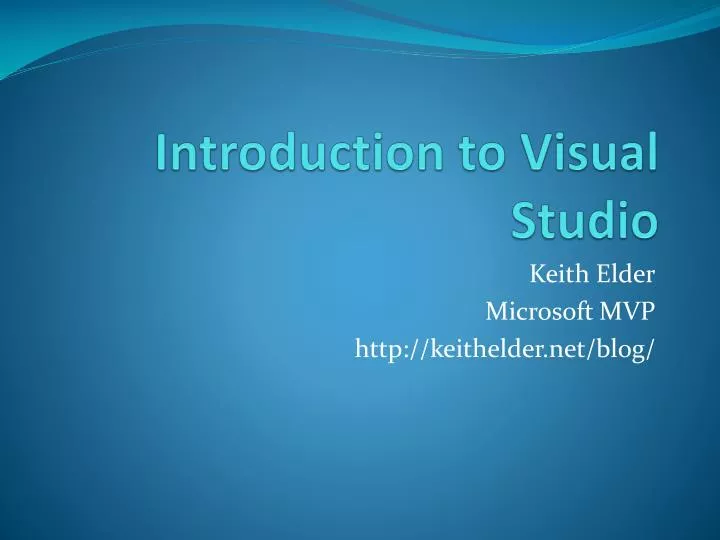 introduction to visual studio