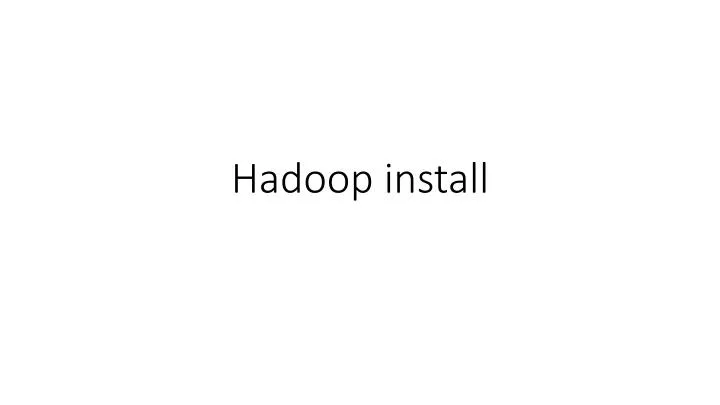 hadoop install