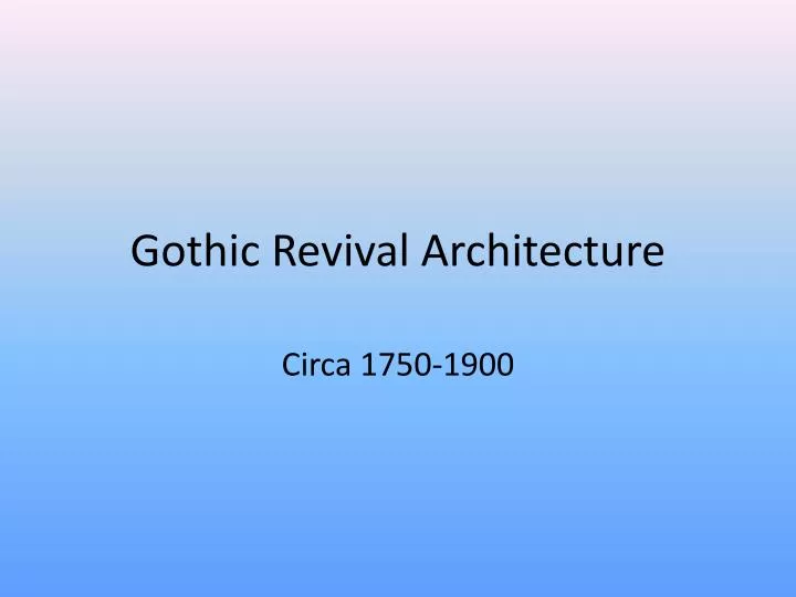 gothic revival architecture