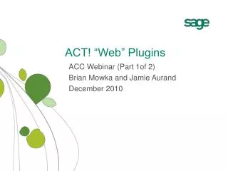 ACT! “Web” Plugins