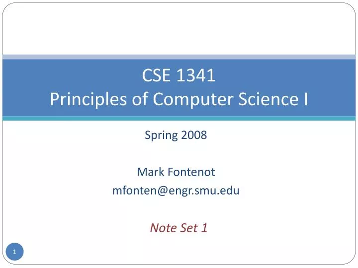 cse 1341 principles of computer science i