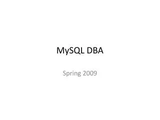 MySQL DBA