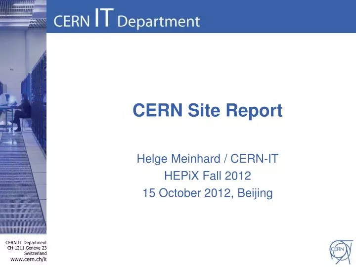 cern site report