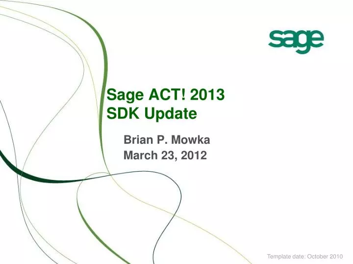 sage act 2013 sdk update