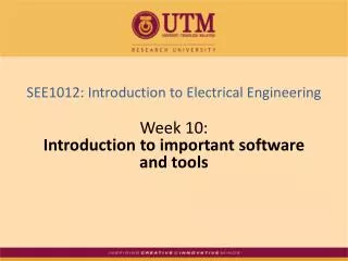 Week 10: Introduction to important software and tools