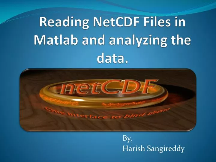 reading netcdf files in matlab and analyzing the data