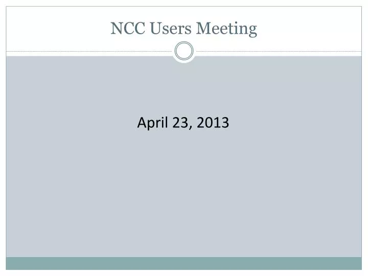 ncc users meeting