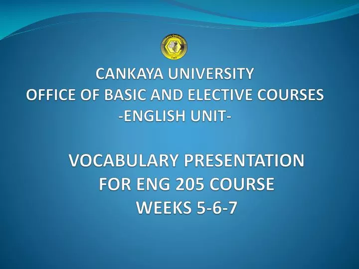 cankaya university office of basic and elective courses english unit