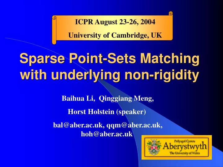 sparse point sets matching with underlying non rigidity