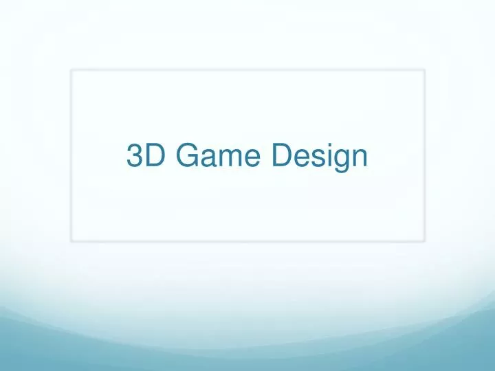 3d game design